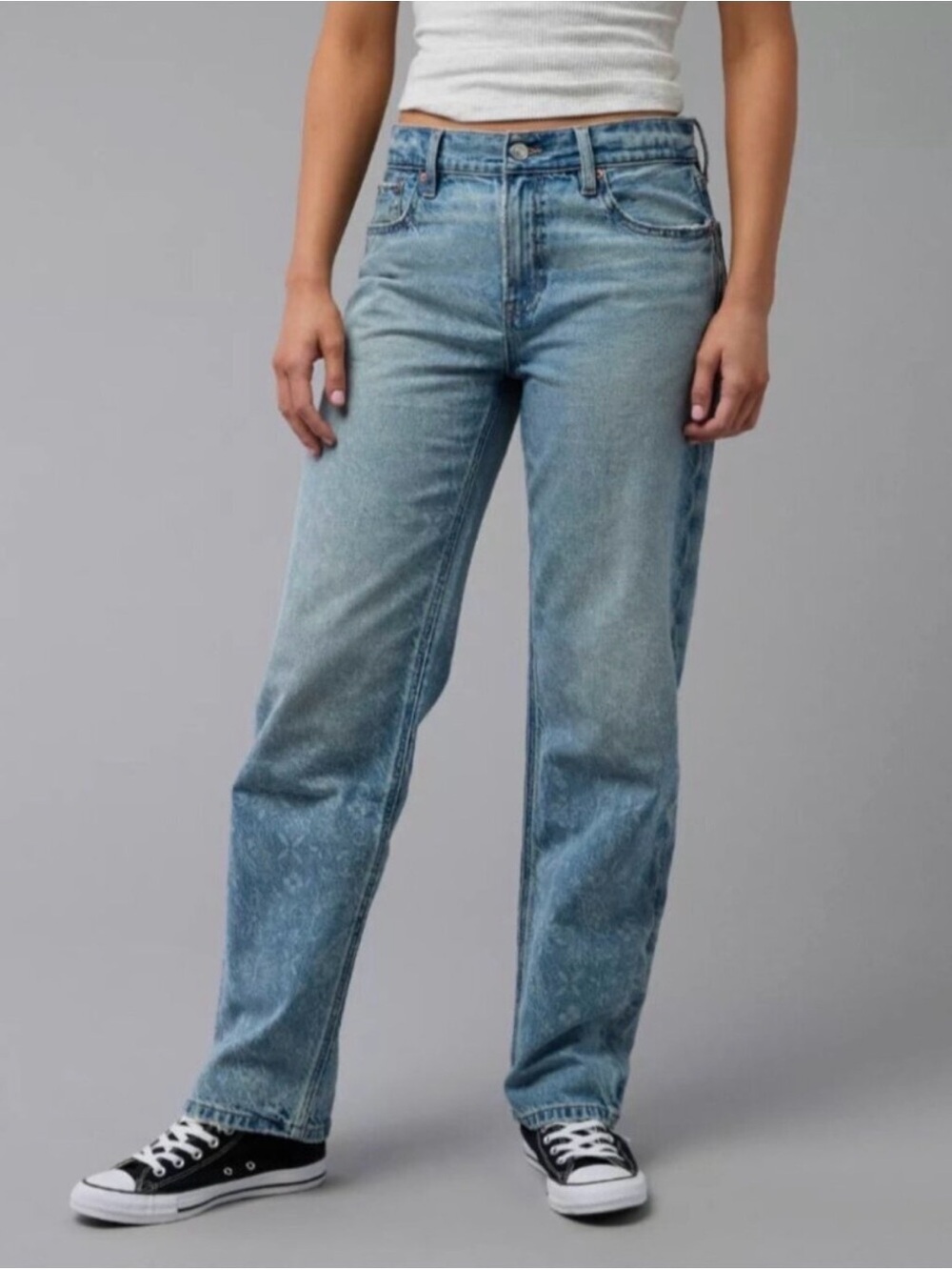 American Eagle Ex-Boyfriend Jeans Strigid Denim Size 12